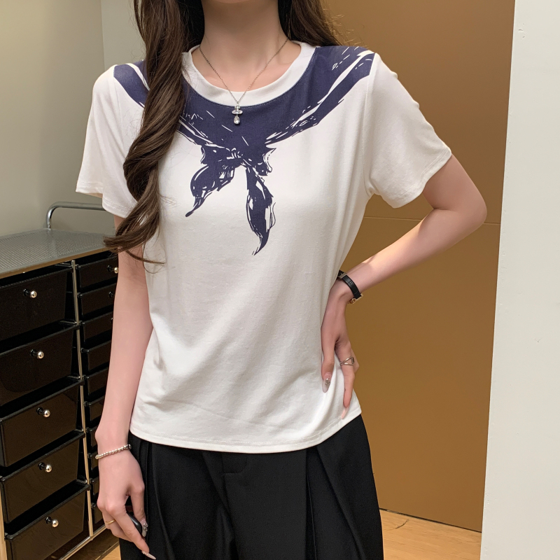 Printing personality T-shirt Casual summer tops for women