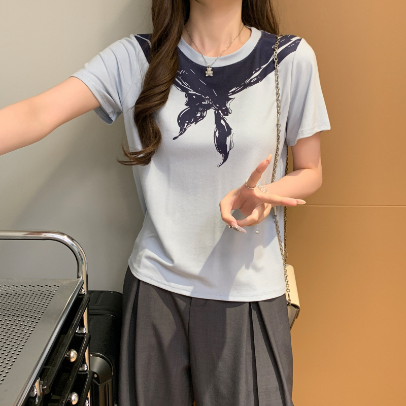 Printing personality T-shirt Casual summer tops for women