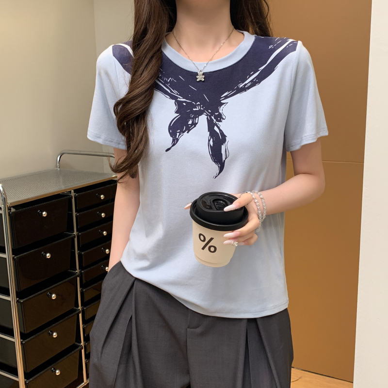 Printing personality T-shirt Casual summer tops for women