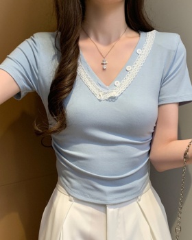 Short sleeve tops summer T-shirt for women