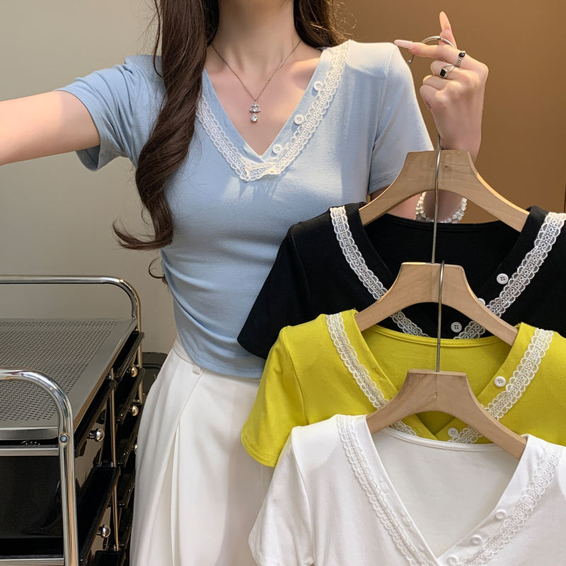 Short sleeve tops summer T-shirt for women