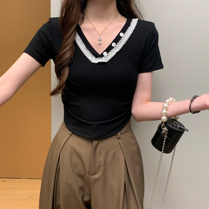 Short sleeve tops summer T-shirt for women