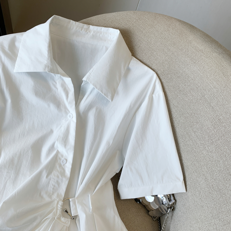 Summer short sleeve shirt simple tops for women