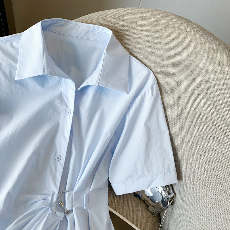 Summer short sleeve shirt simple tops for women