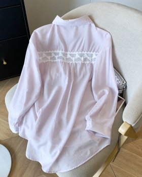 Splice long sleeve lazy coat sunscreen summer loose shirt for women