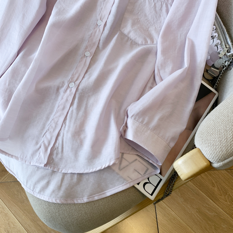 Splice long sleeve lazy coat sunscreen summer loose shirt for women