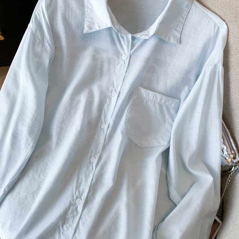 Splice long sleeve lazy coat sunscreen summer loose shirt for women