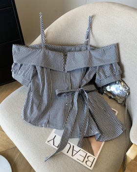 Flat shoulder small shirt irregular shirt for women