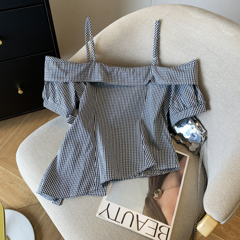Flat shoulder small shirt irregular shirt for women