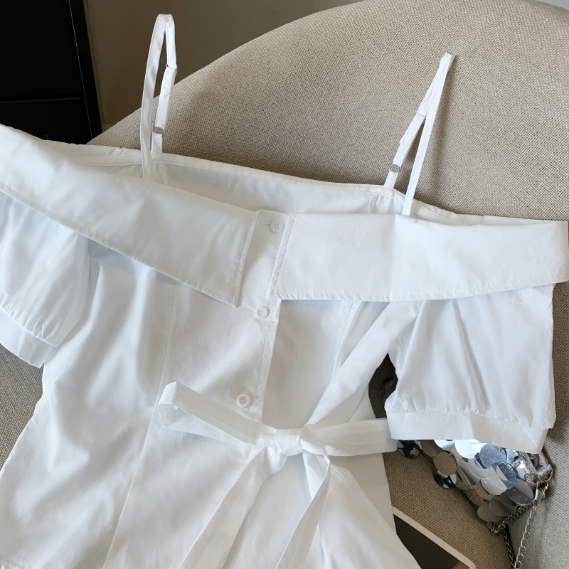 Flat shoulder small shirt irregular shirt for women