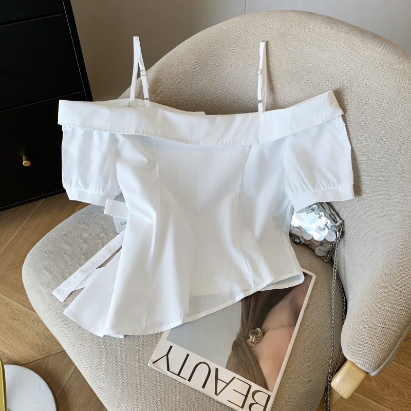 Flat shoulder small shirt irregular shirt for women