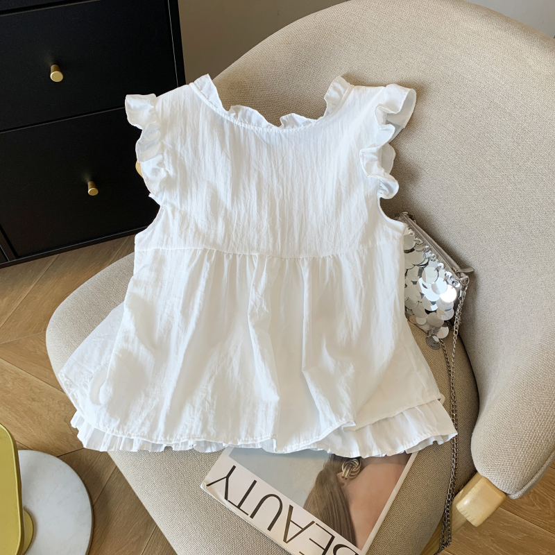 Sleeveless show young shirt loose doll shirt for women