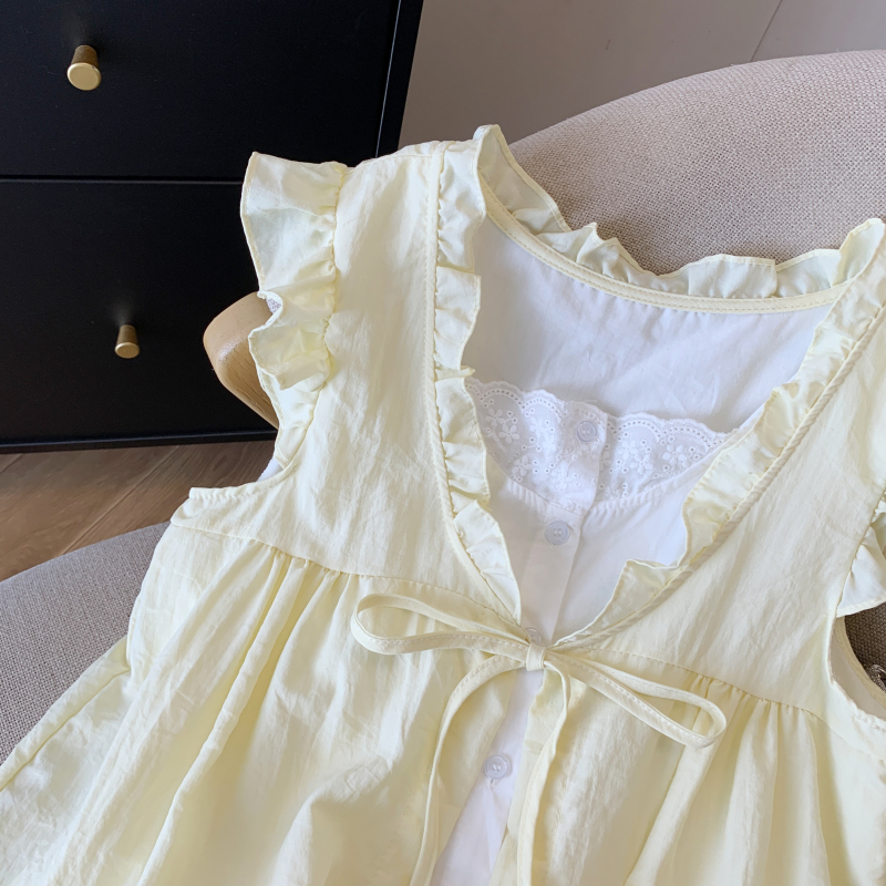 Sleeveless show young shirt loose doll shirt for women