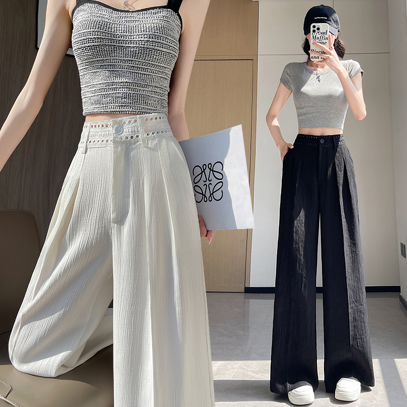 Hollow wide leg pants casual pants for women