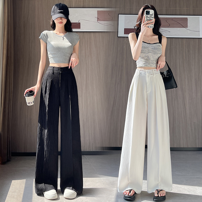 Hollow wide leg pants casual pants for women