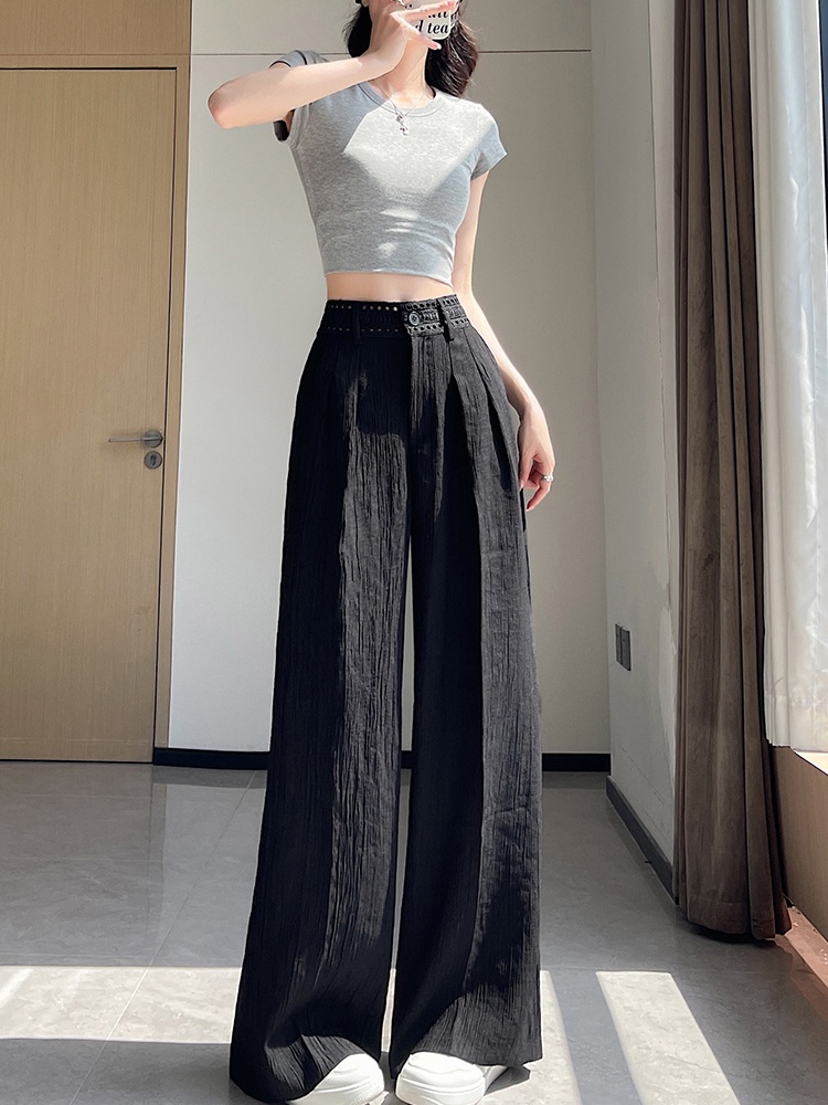 Hollow wide leg pants casual pants for women