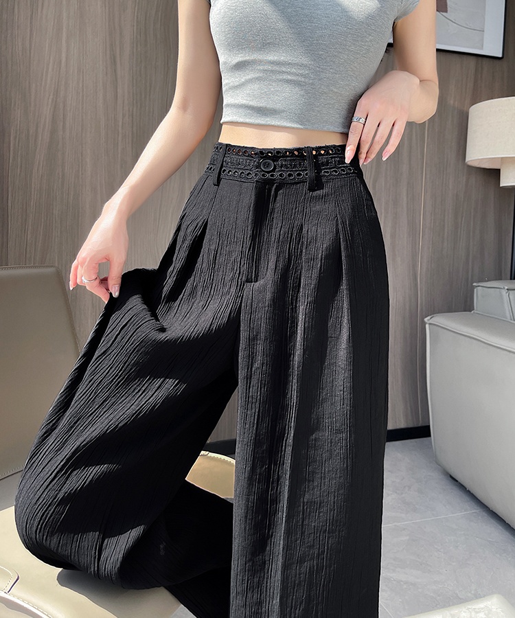 Hollow wide leg pants casual pants for women