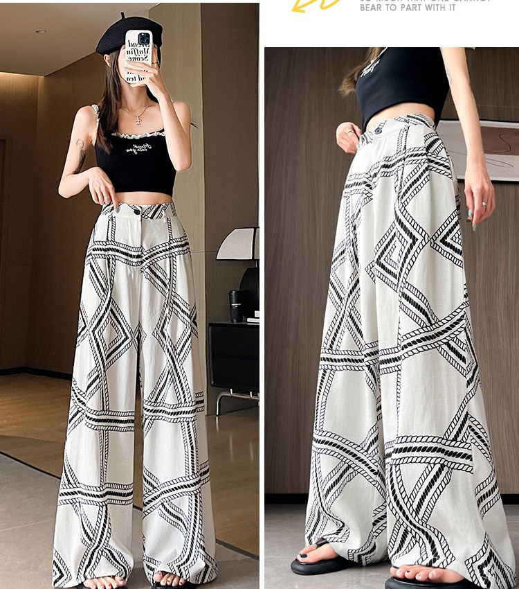 Summer wide leg pants lazy long pants for women
