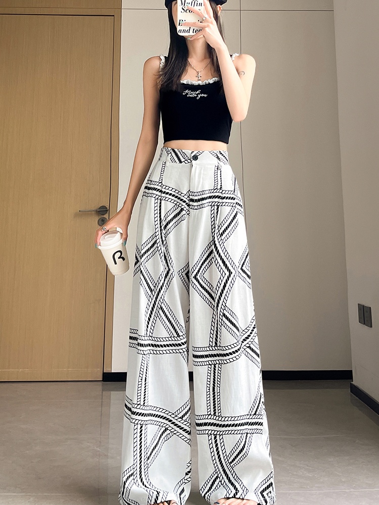 Summer wide leg pants lazy long pants for women