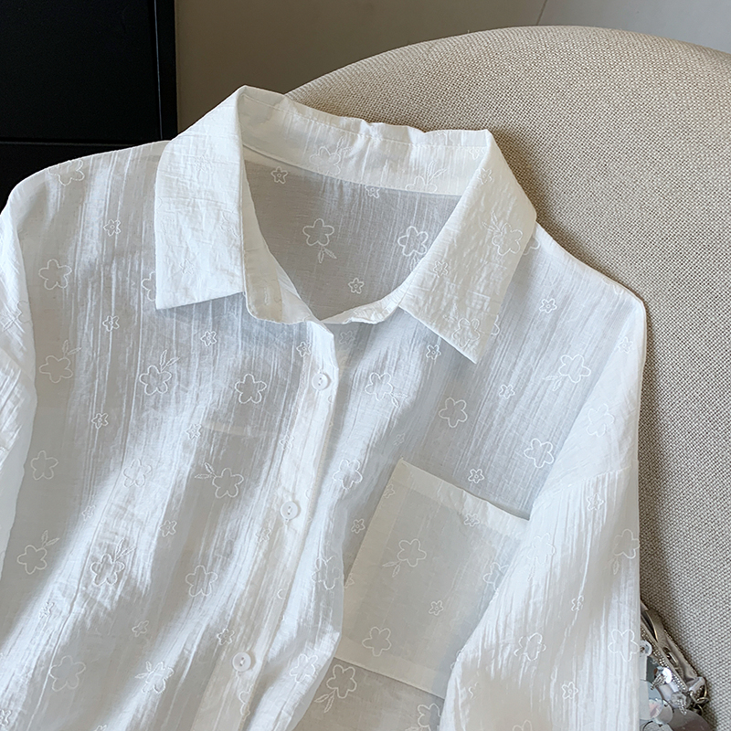 Loose thin shirt summer sunscreen sun shirt for women