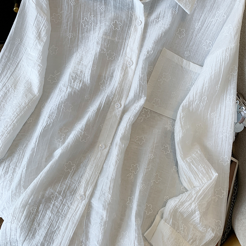 Loose thin shirt summer sunscreen sun shirt for women