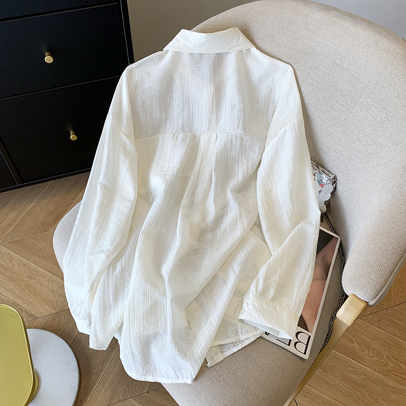 Loose thin shirt summer sunscreen sun shirt for women