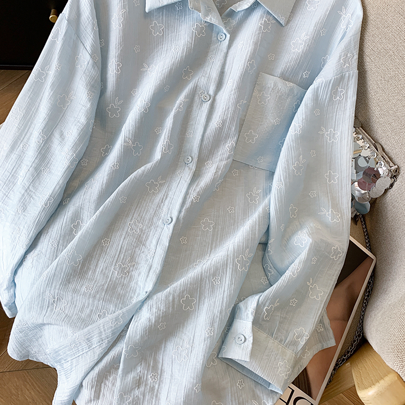 Loose thin shirt summer sunscreen sun shirt for women