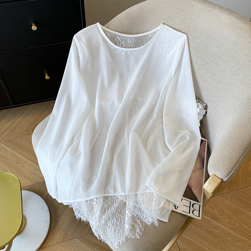 Summer splice sun shirt long sleeve sunscreen shirt for women