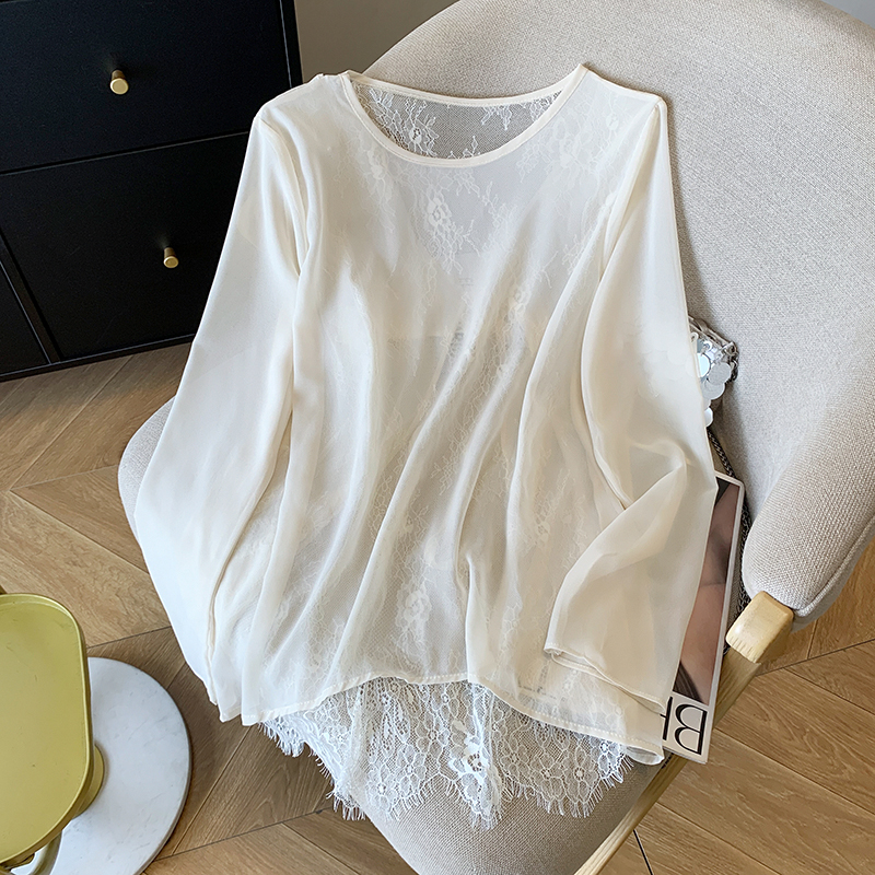 Summer splice sun shirt long sleeve sunscreen shirt for women