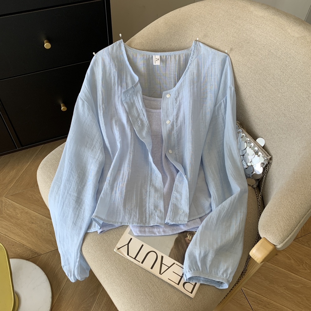 Western style sunscreen sun shirt thin shirt 2pcs set