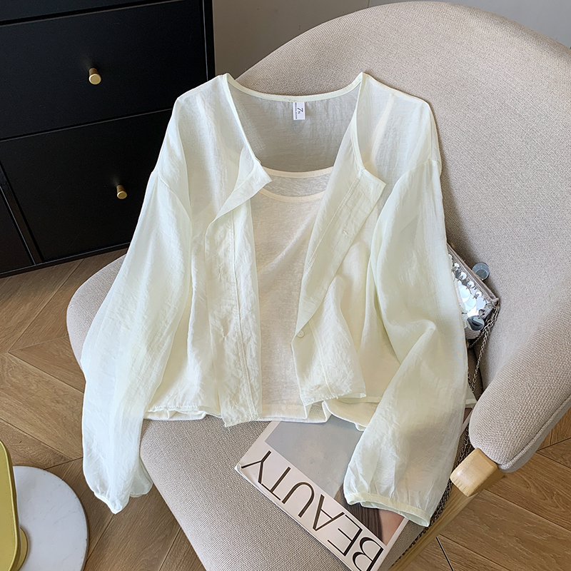 Western style sunscreen sun shirt thin shirt 2pcs set