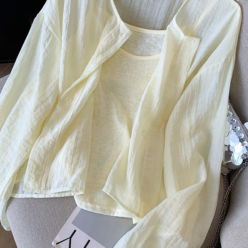 Western style sunscreen sun shirt thin shirt 2pcs set