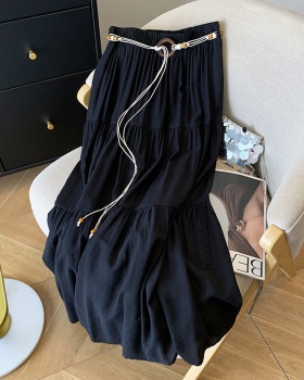 Long big skirt retro long skirt art frenum skirt