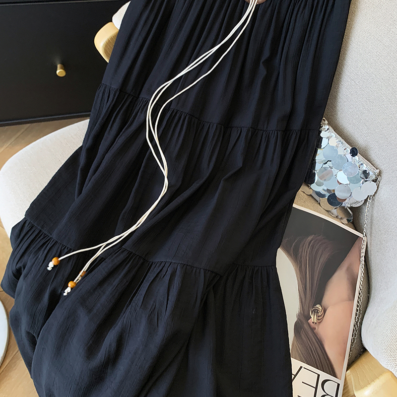 Long big skirt retro long skirt art frenum skirt