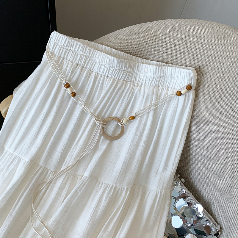 Long big skirt retro long skirt art frenum skirt