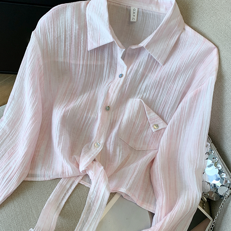 Frenum light sunscreen coat unique hem summer baotou shirt