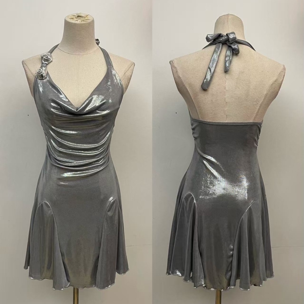 Spicegirl silver T-back enticement sexy dress for women
