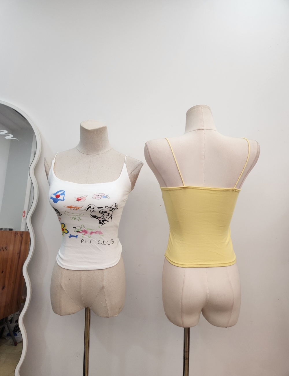 Spicegirl printing with chest pad fashion tops