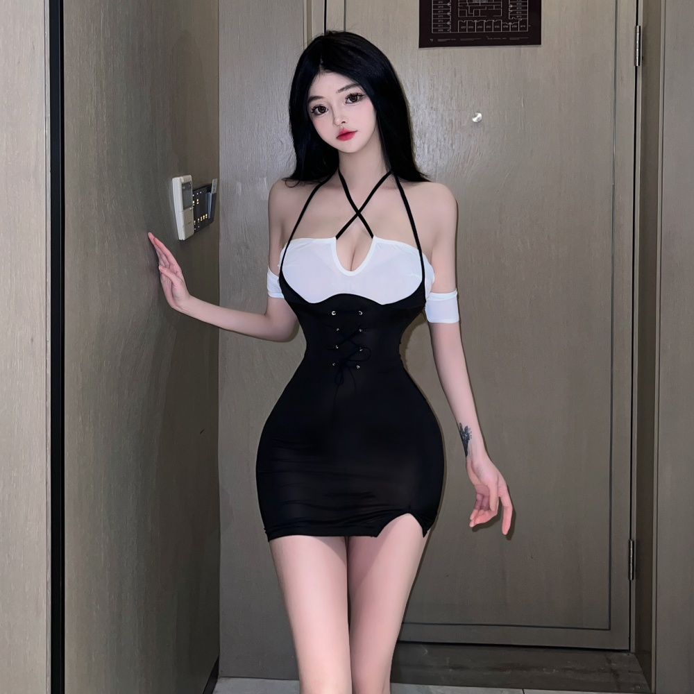 Tight sexy halter short spicegirl dress for women