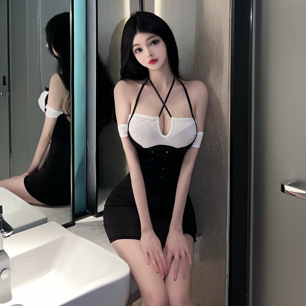 Tight sexy halter short spicegirl dress for women