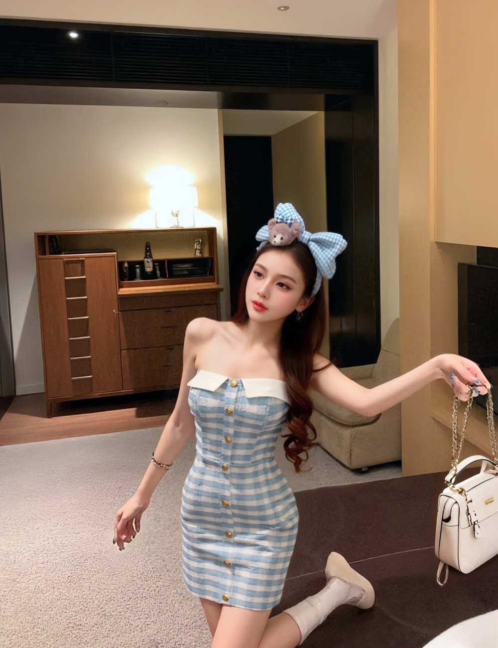Spicegirl temperament wrapped chest fashion dress for women