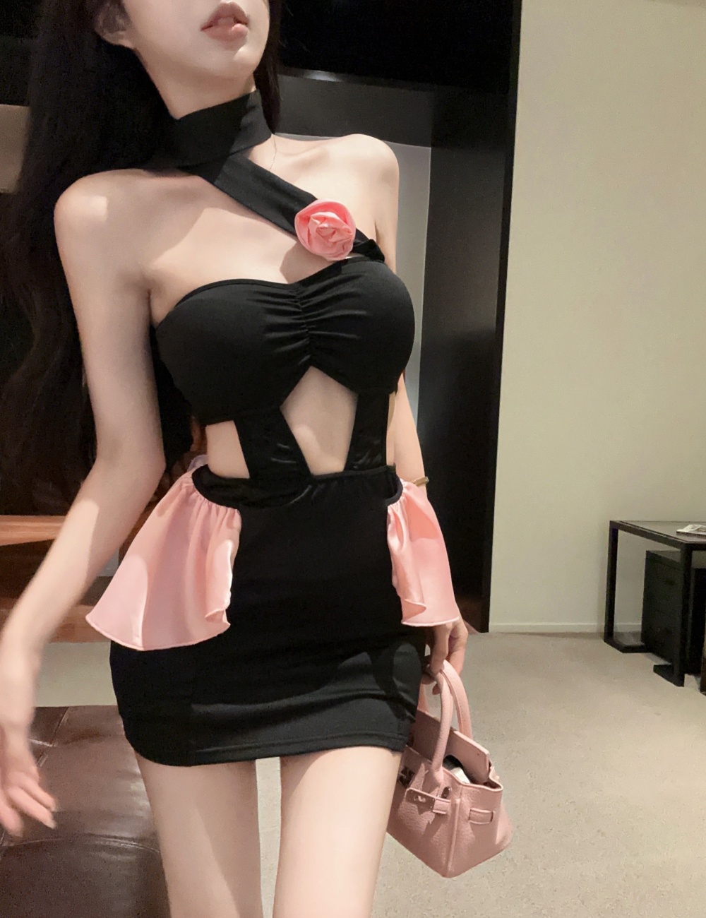 Package hip hollow spicegirl sexy dress for women