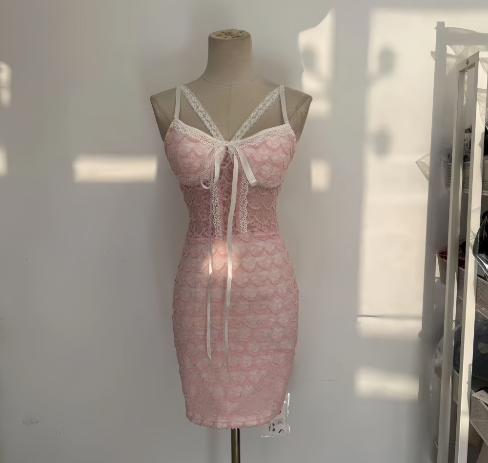 Spicegirl enticement package hip pink fashion dress