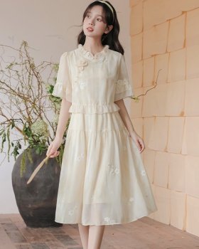 Summer Pseudo-two art long dress retro sweet dress