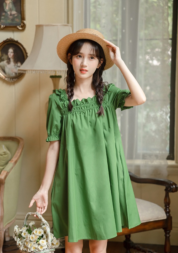 Slim square collar maiden waistband T-back