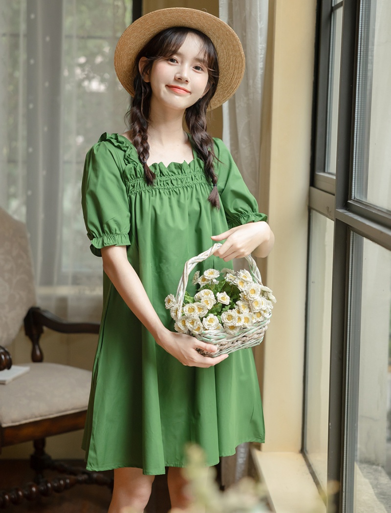 Slim square collar maiden waistband T-back