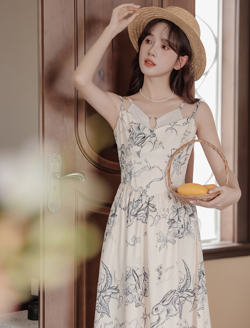 Slim temperament pinched waist niche splice dress for women