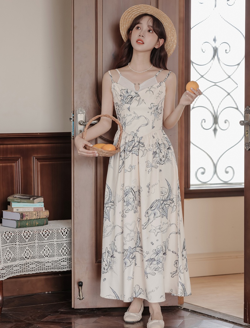 Slim temperament pinched waist niche splice dress for women