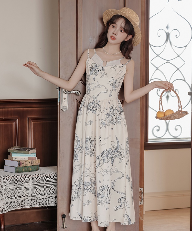 Slim temperament pinched waist niche splice dress for women