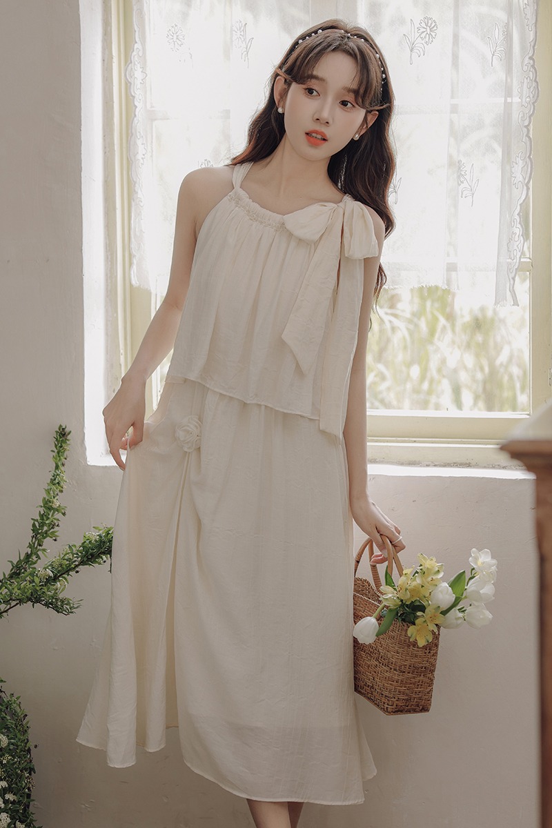 Tender strap dress France style dress for women
